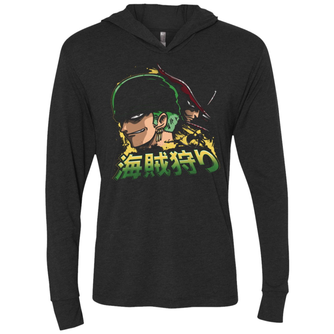 T-Shirts Vintage Black / X-Small Pirate Hunter (3) Triblend Long Sleeve Hoodie Tee