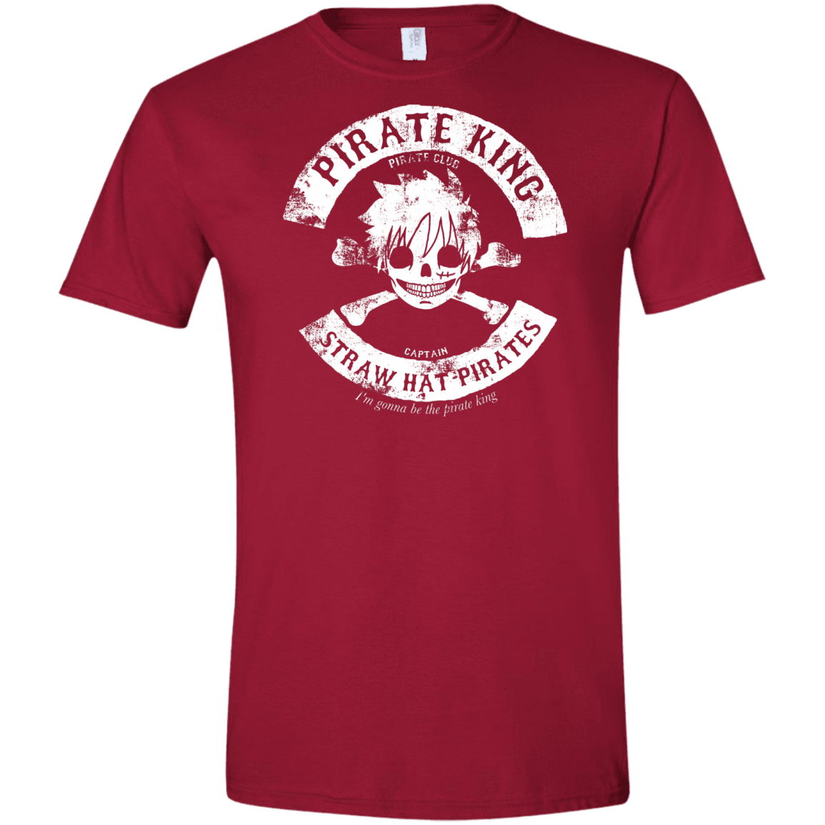T-Shirts Cardinal Red / S Pirate King Skull Men's Semi-Fitted Softstyle