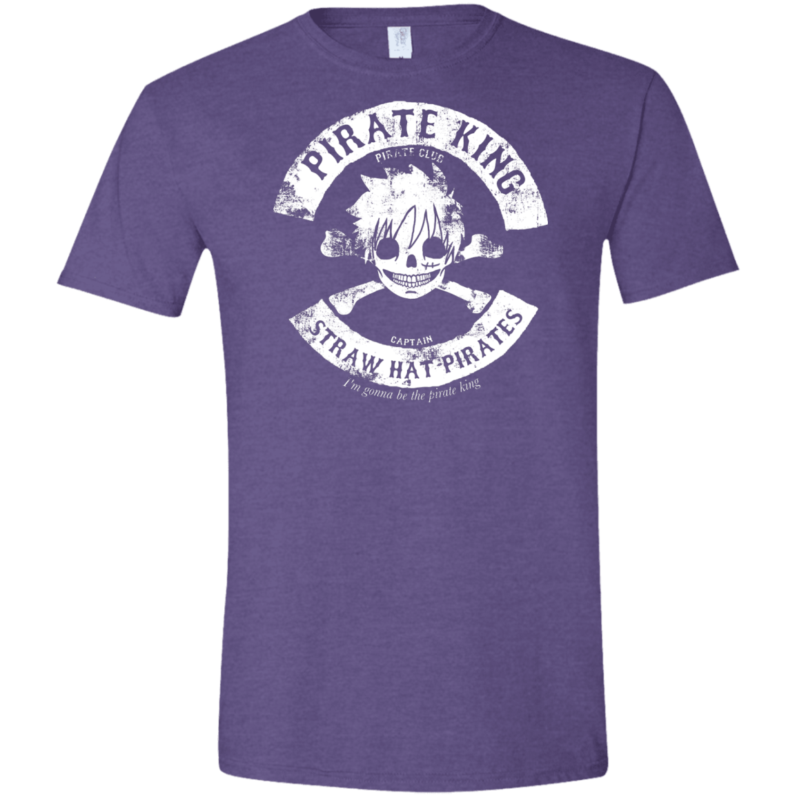 T-Shirts Heather Purple / S Pirate King Skull Men's Semi-Fitted Softstyle
