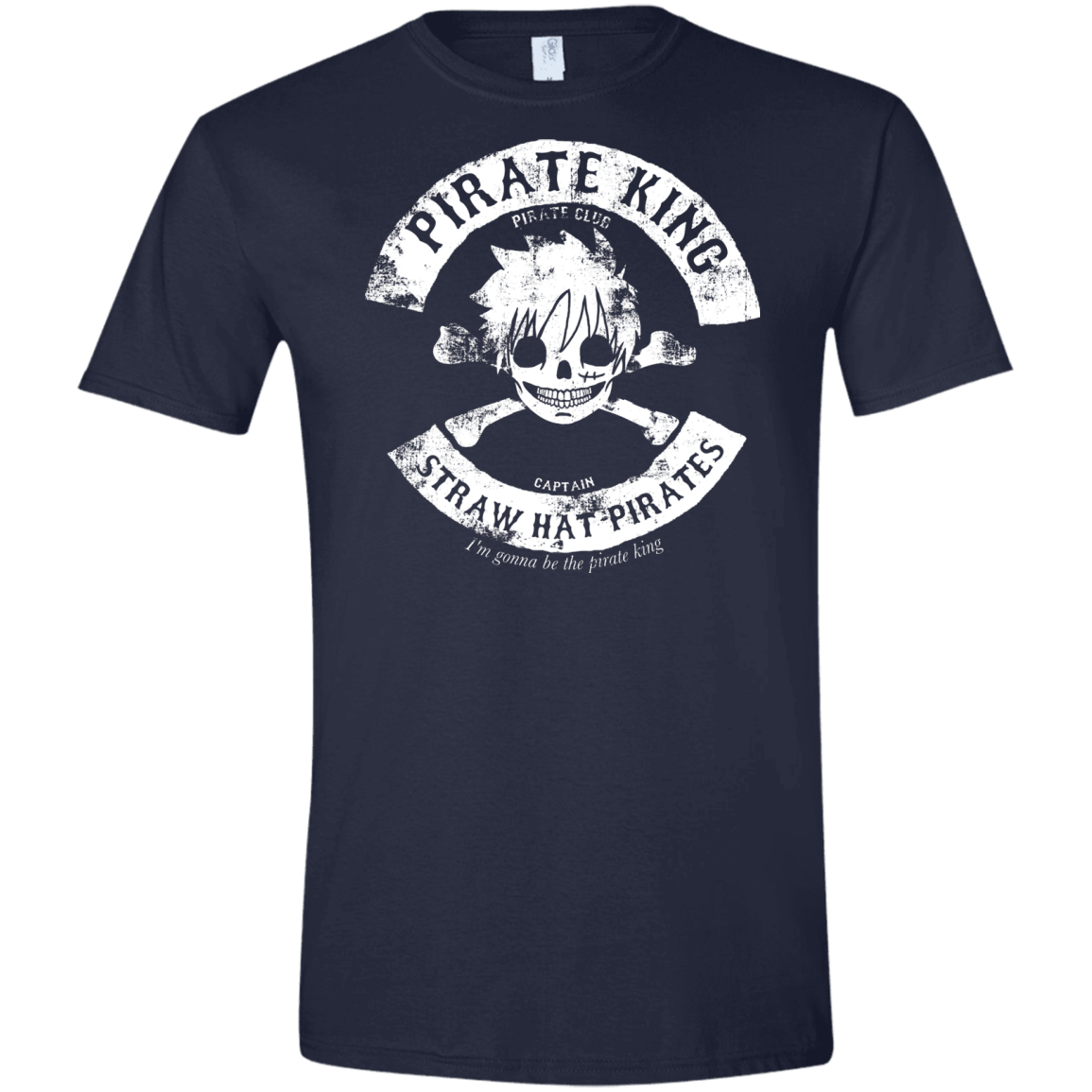 T-Shirts Navy / X-Small Pirate King Skull Men's Semi-Fitted Softstyle