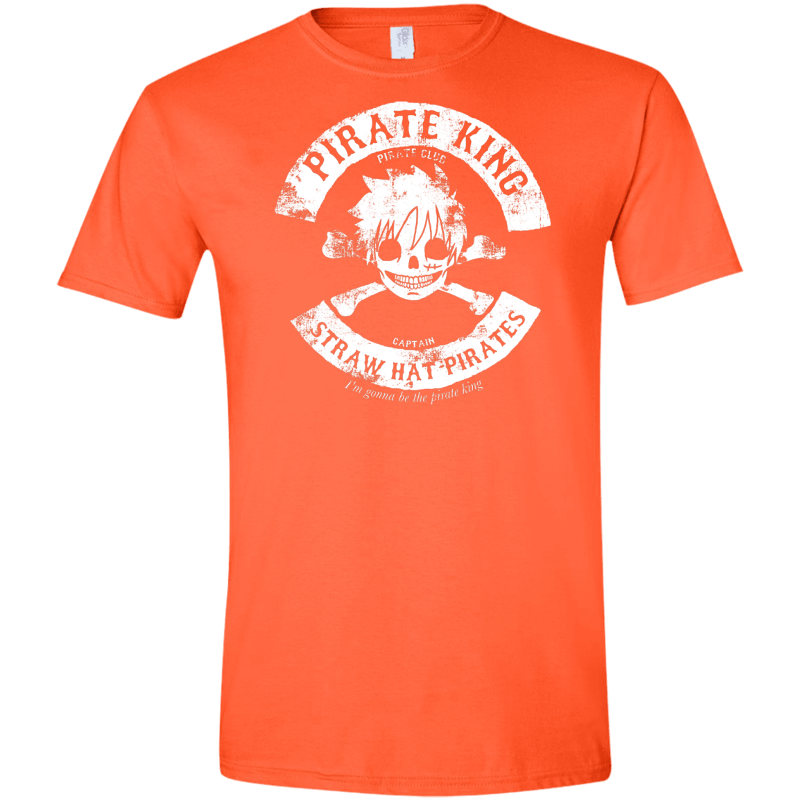 T-Shirts Orange / S Pirate King Skull Men's Semi-Fitted Softstyle