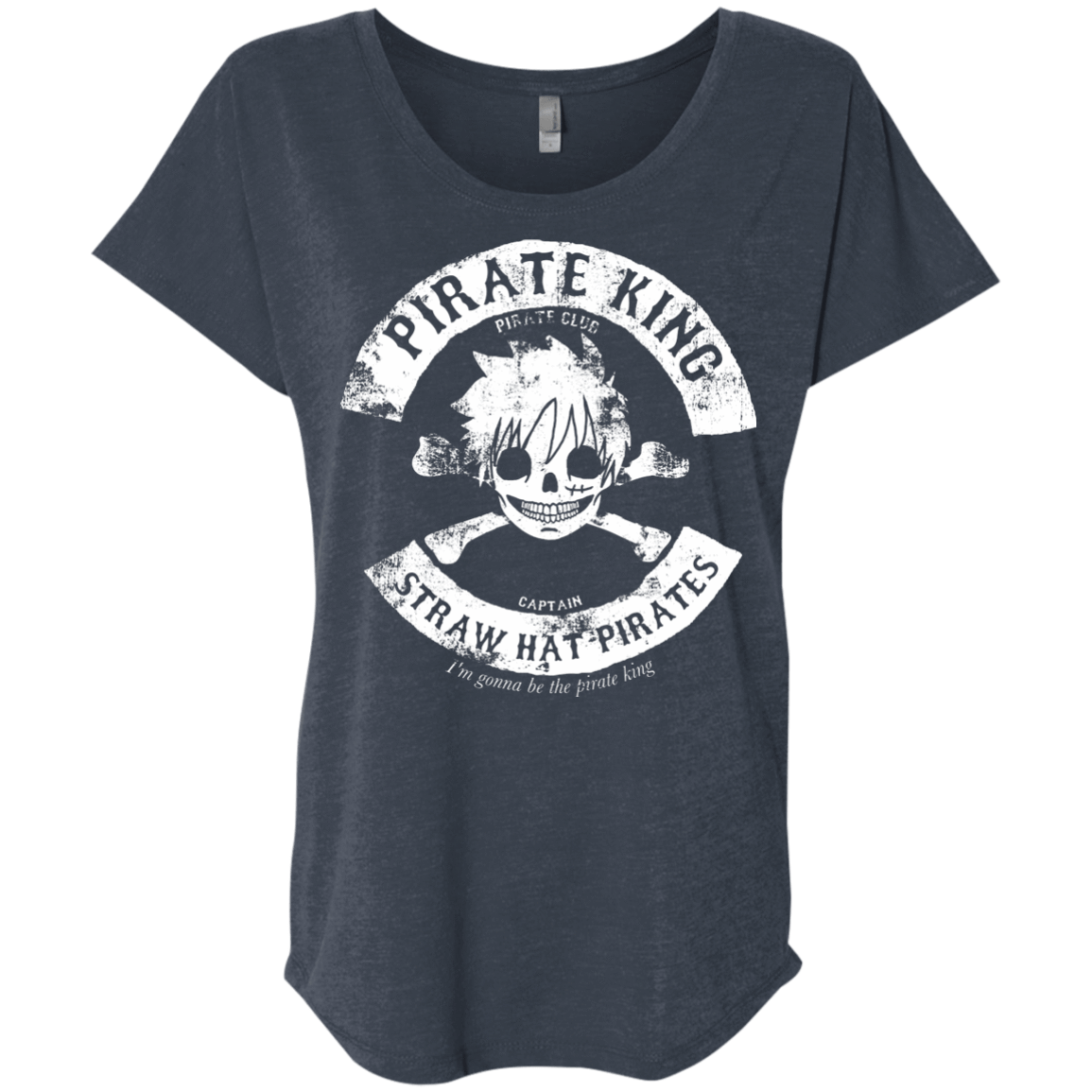 T-Shirts Vintage Navy / X-Small Pirate King Skull Triblend Dolman Sleeve