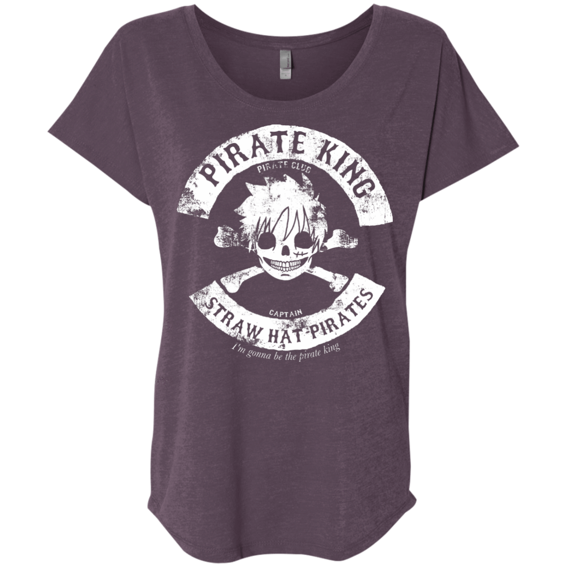 T-Shirts Vintage Purple / X-Small Pirate King Skull Triblend Dolman Sleeve