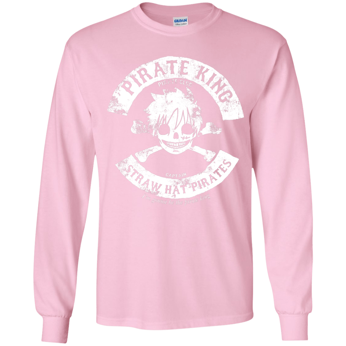 T-Shirts Light Pink / YS Pirate King Skull Youth Long Sleeve T-Shirt