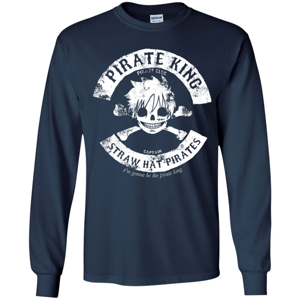 T-Shirts Navy / YS Pirate King Skull Youth Long Sleeve T-Shirt