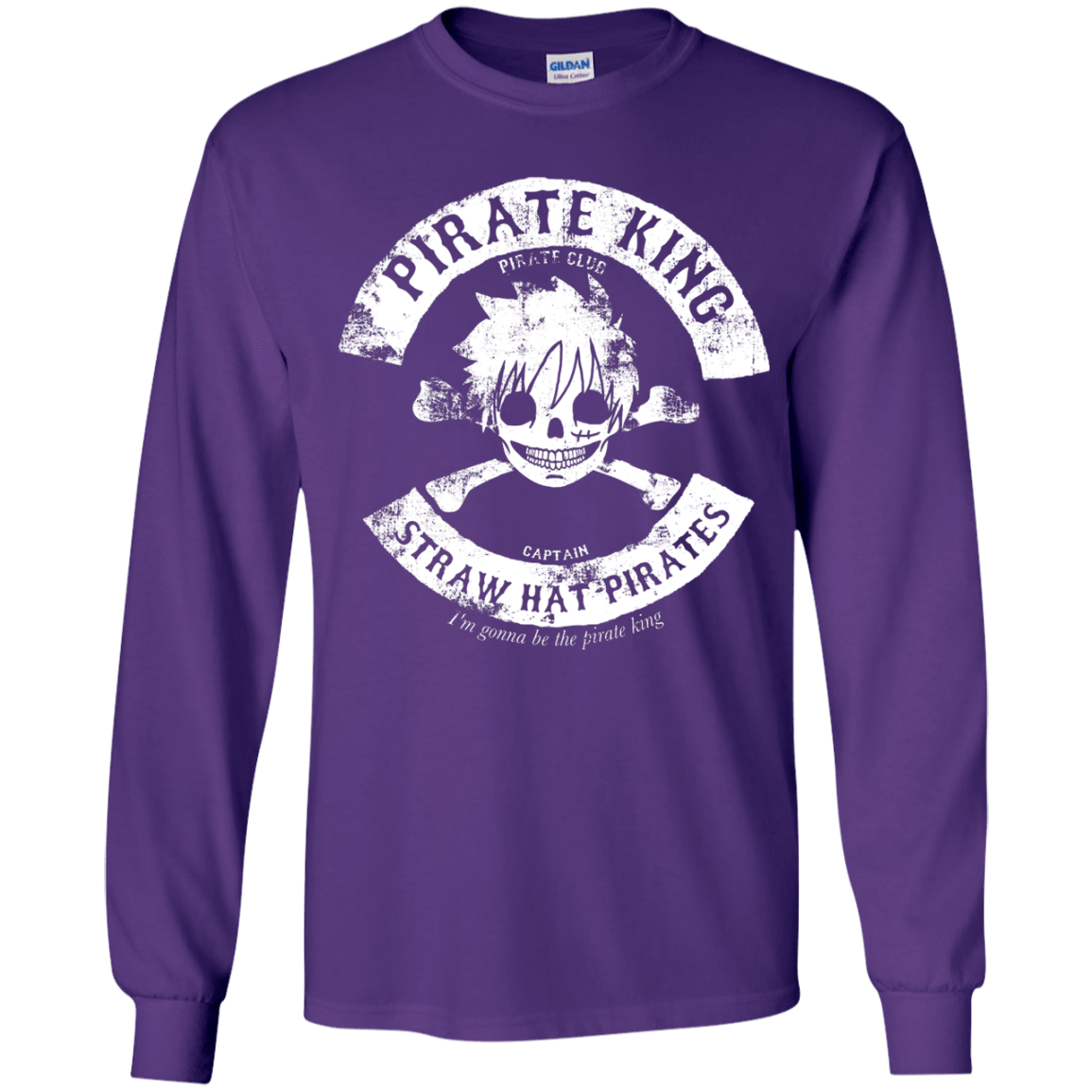 T-Shirts Purple / YS Pirate King Skull Youth Long Sleeve T-Shirt