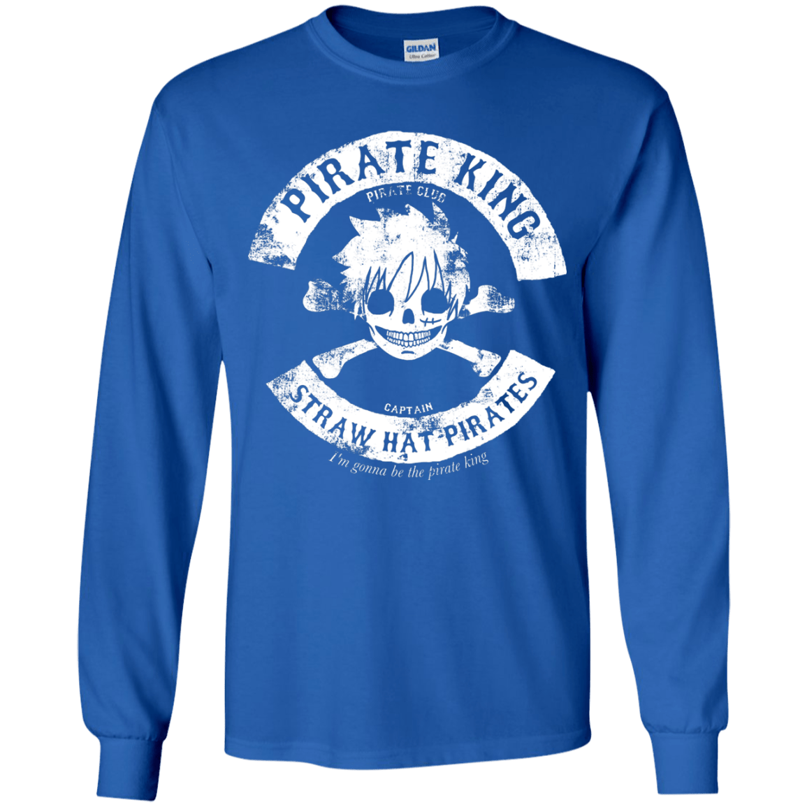 T-Shirts Royal / YS Pirate King Skull Youth Long Sleeve T-Shirt