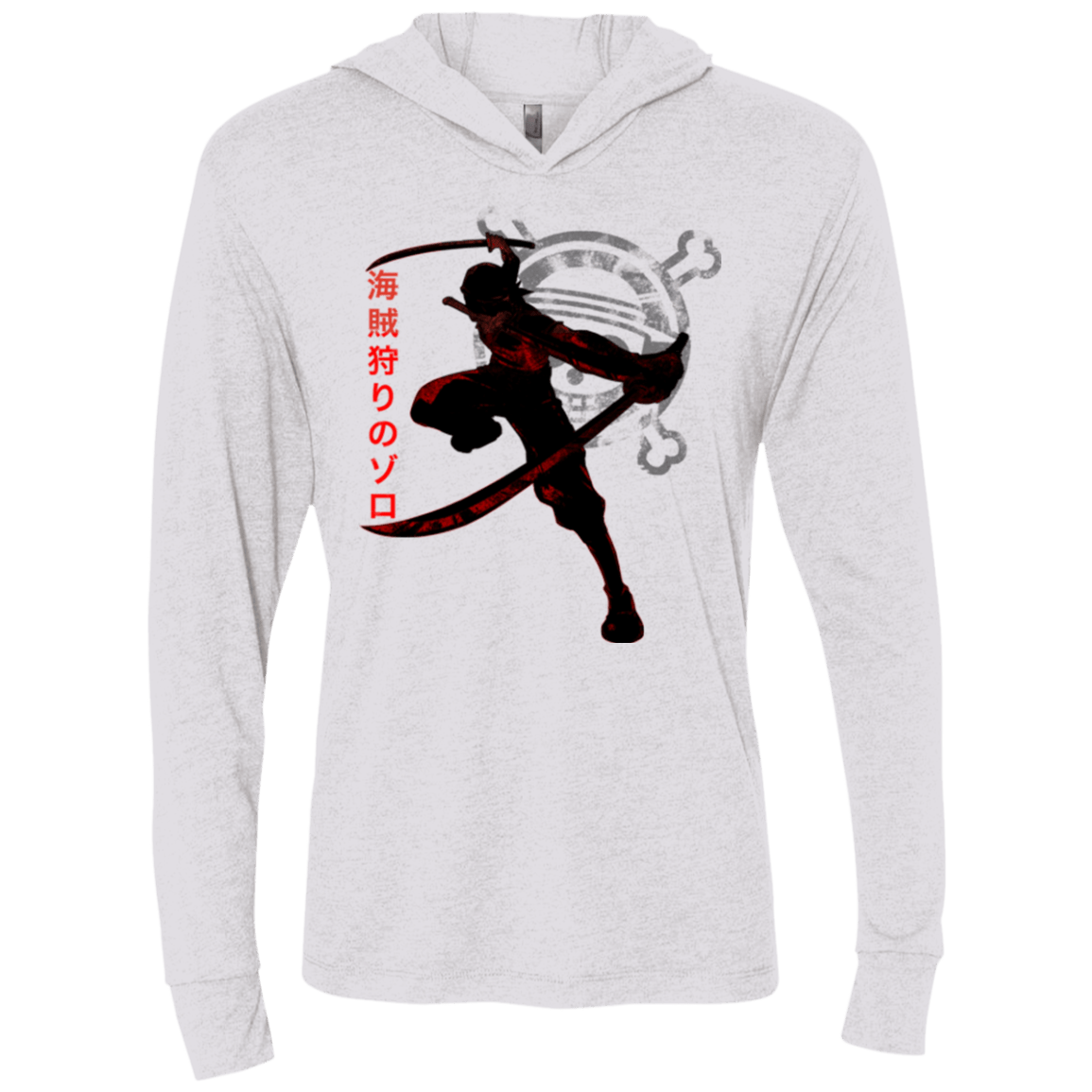 T-Shirts Heather White / X-Small Pirate Slayer Triblend Long Sleeve Hoodie Tee