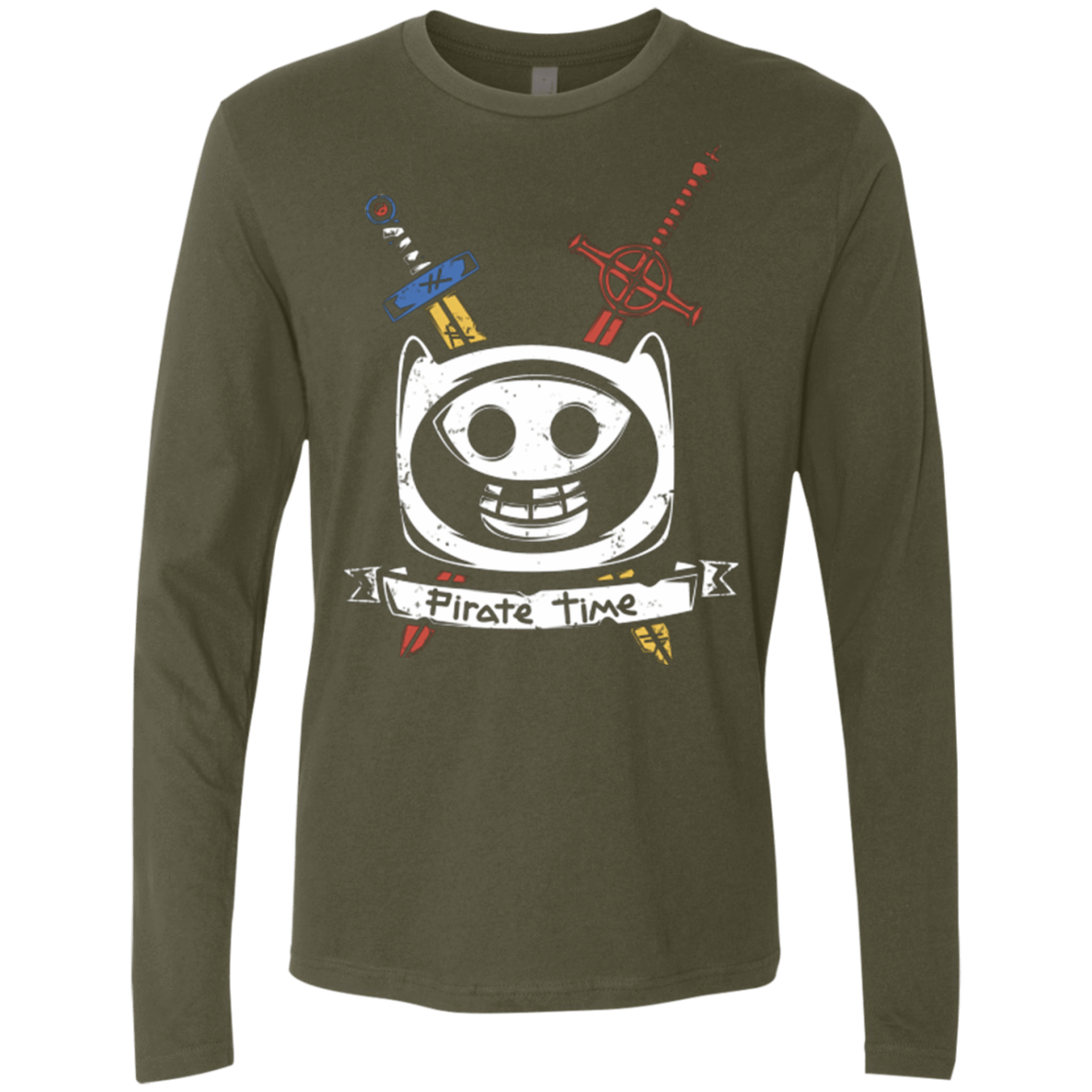 T-Shirts Military Green / Small Pirate Time Men's Premium Long Sleeve