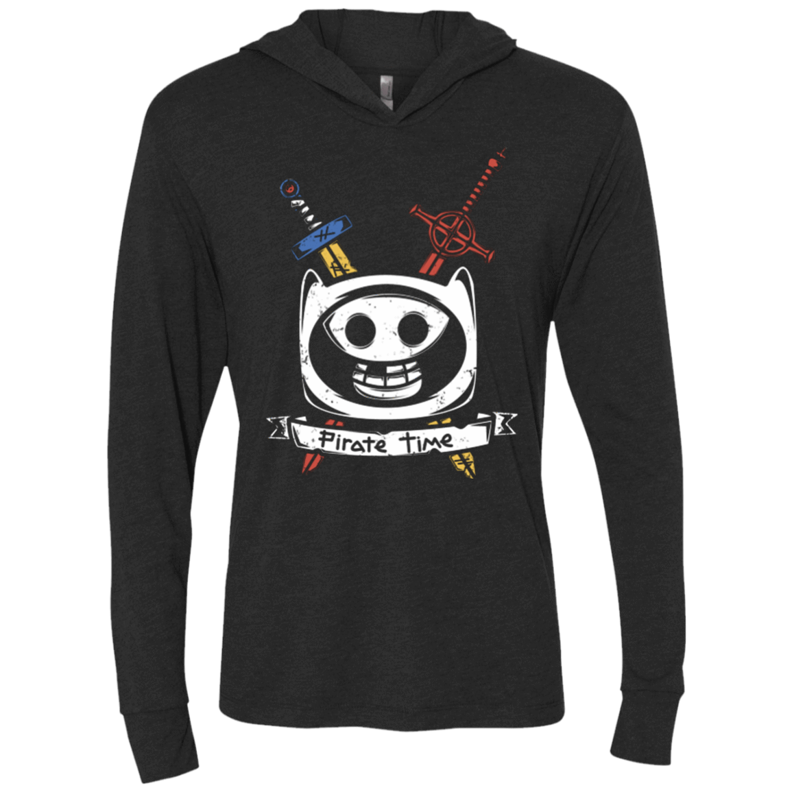 T-Shirts Vintage Black / X-Small Pirate Time Triblend Long Sleeve Hoodie Tee