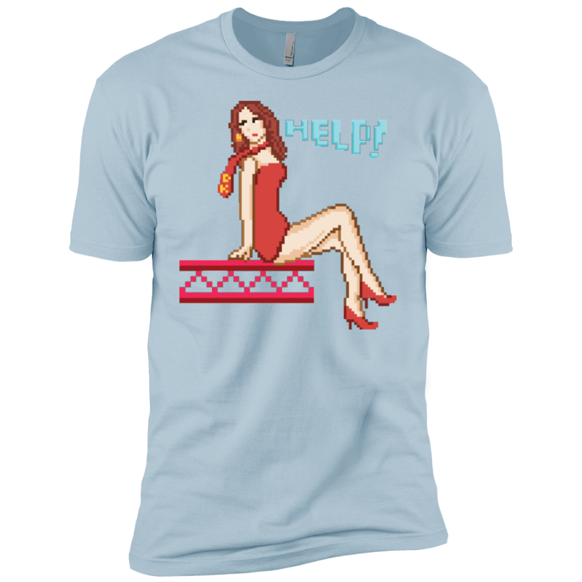 T-Shirts Light Blue / YXS Pixel Pinup Pauline Boys Premium T-Shirt