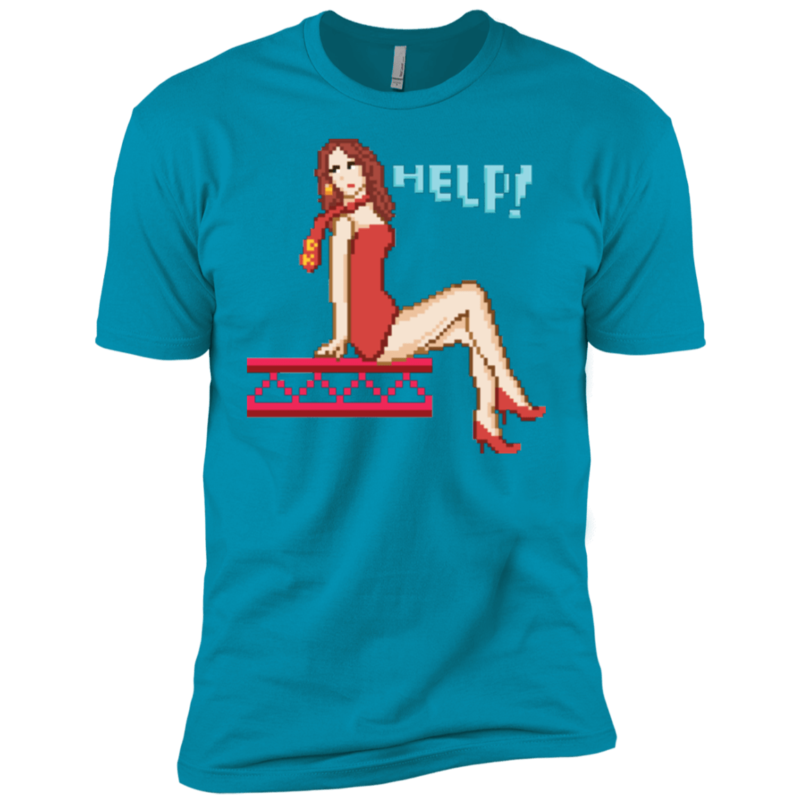 T-Shirts Turquoise / YXS Pixel Pinup Pauline Boys Premium T-Shirt