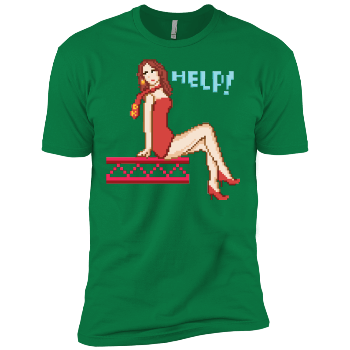 T-Shirts Kelly Green / X-Small Pixel Pinup Pauline Men's Premium T-Shirt