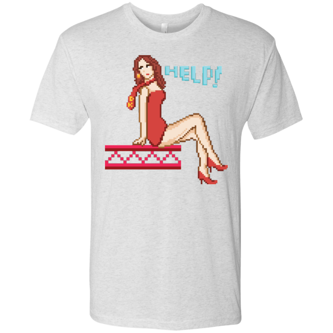 T-Shirts Heather White / Small Pixel Pinup Pauline Men's Triblend T-Shirt