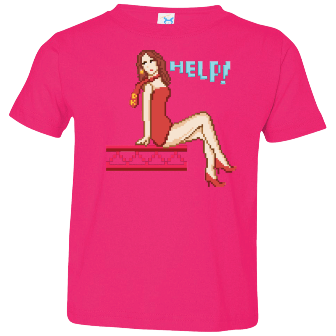 T-Shirts Hot Pink / 2T Pixel Pinup Pauline Toddler Premium T-Shirt