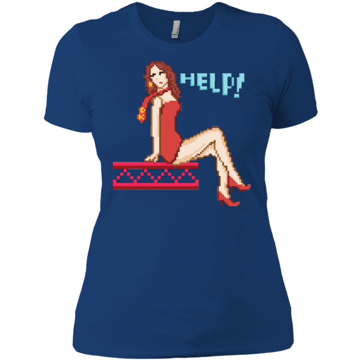 T-Shirts Royal / X-Small Pixel Pinup Pauline Women's Premium T-Shirt