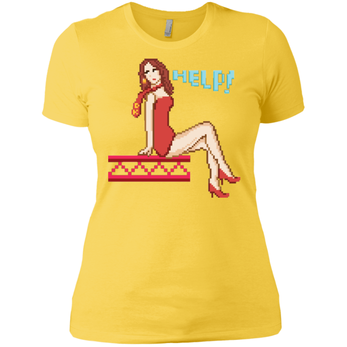 T-Shirts Vibrant Yellow / X-Small Pixel Pinup Pauline Women's Premium T-Shirt