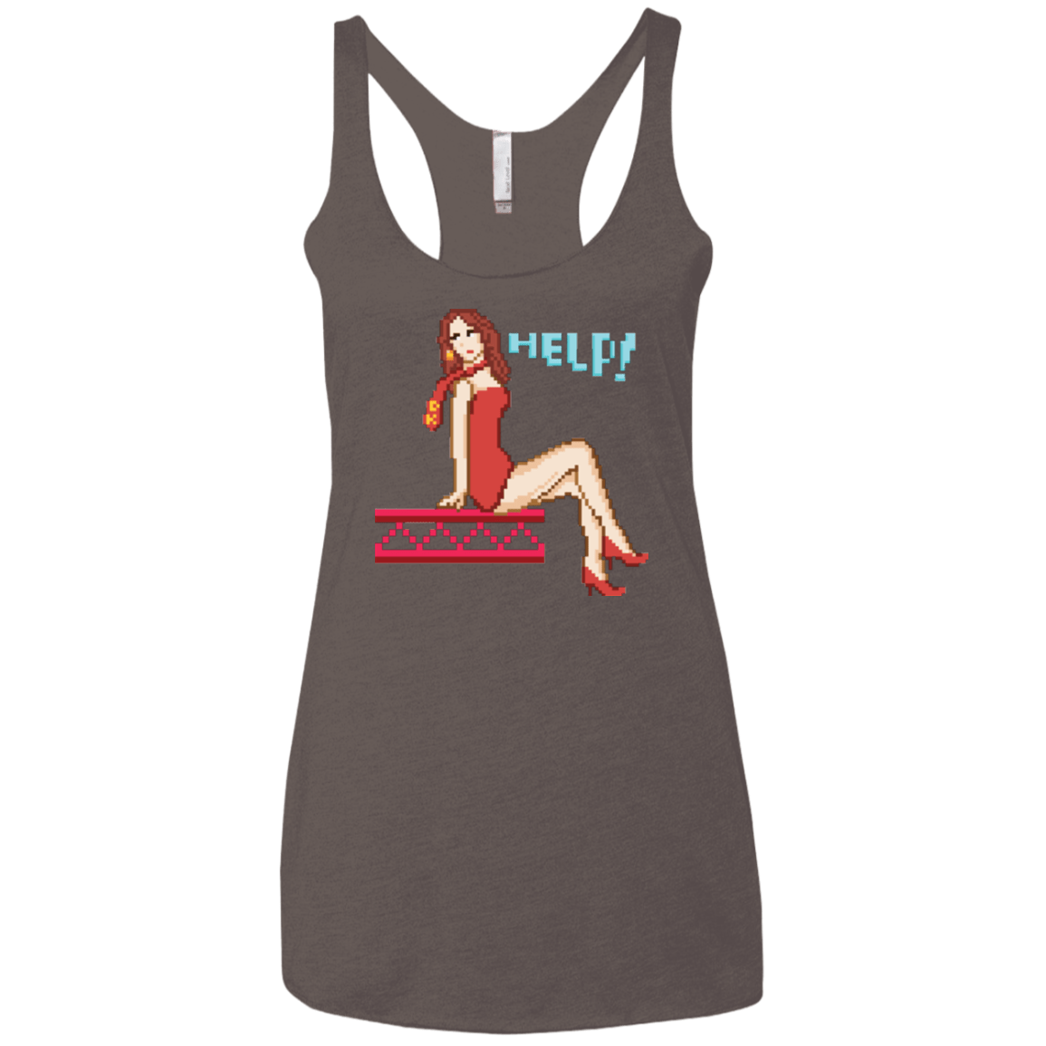 T-Shirts Macchiato / X-Small Pixel Pinup Pauline Women's Triblend Racerback Tank