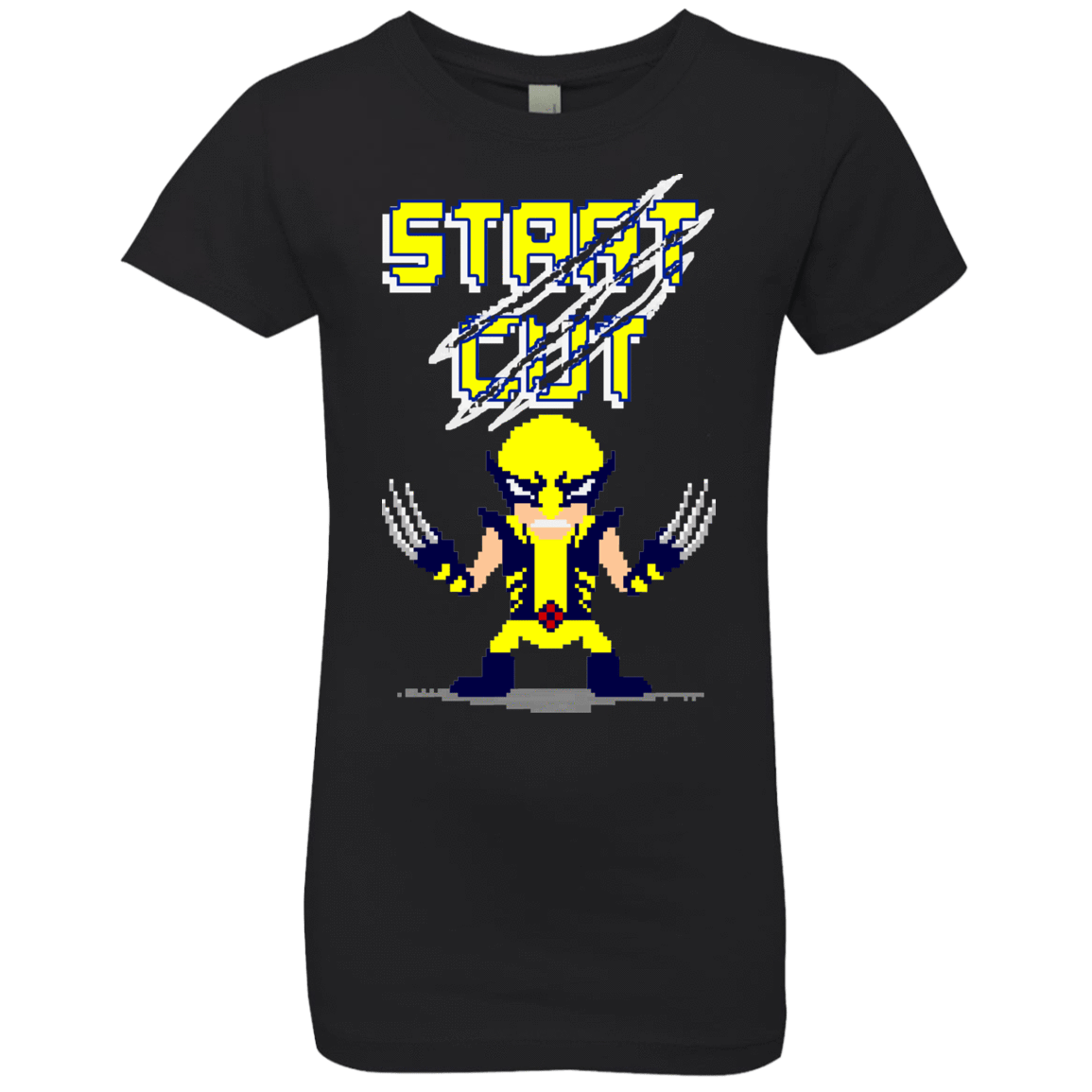 T-Shirts Black / YXS Pixel Wolf Girls Premium T-Shirt