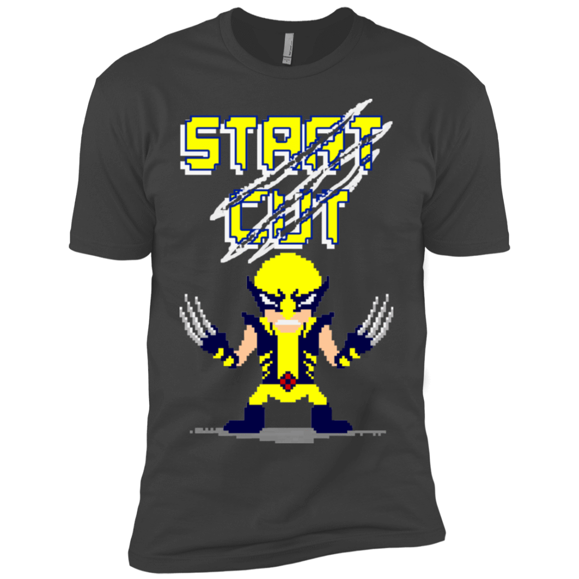 T-Shirts Heavy Metal / X-Small Pixel Wolf Men's Premium T-Shirt