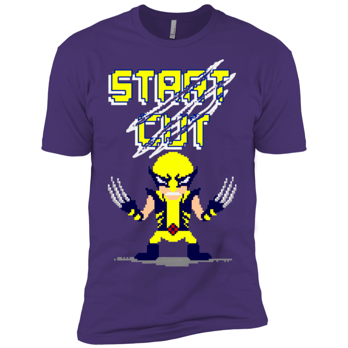 T-Shirts Purple Rush/ / X-Small Pixel Wolf Men's Premium T-Shirt