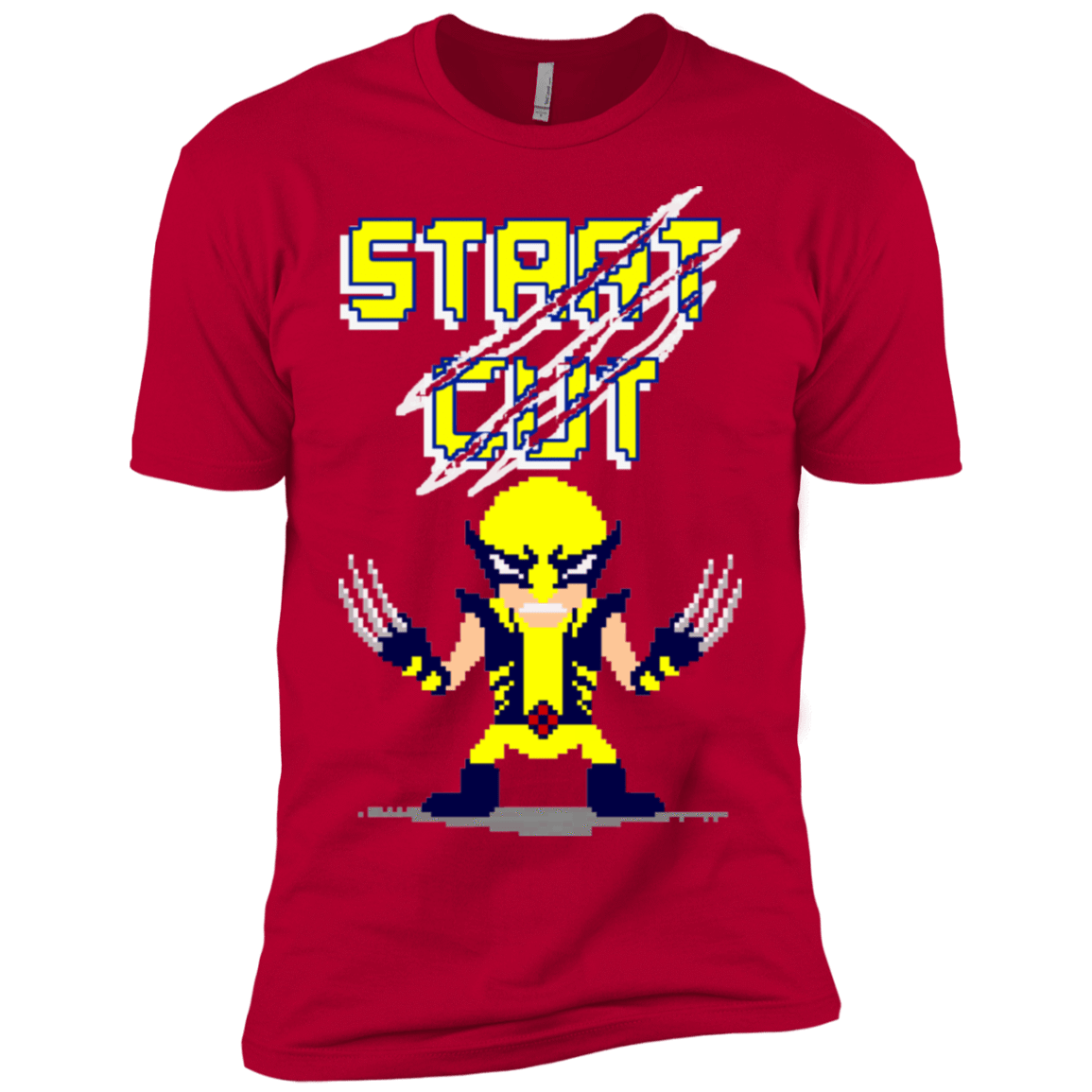 T-Shirts Red / X-Small Pixel Wolf Men's Premium T-Shirt