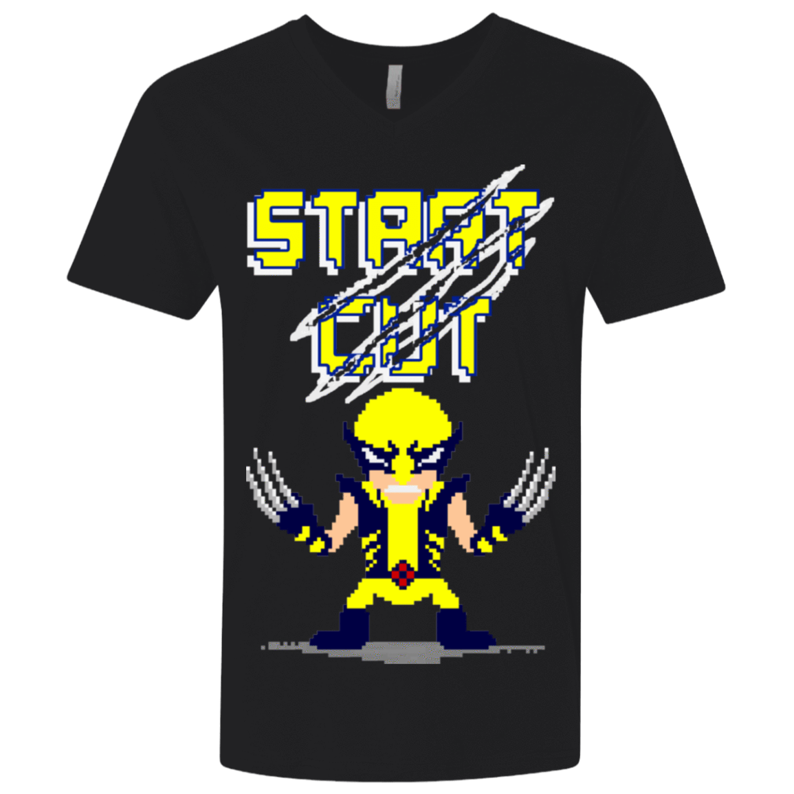 T-Shirts Black / X-Small Pixel Wolf Men's Premium V-Neck