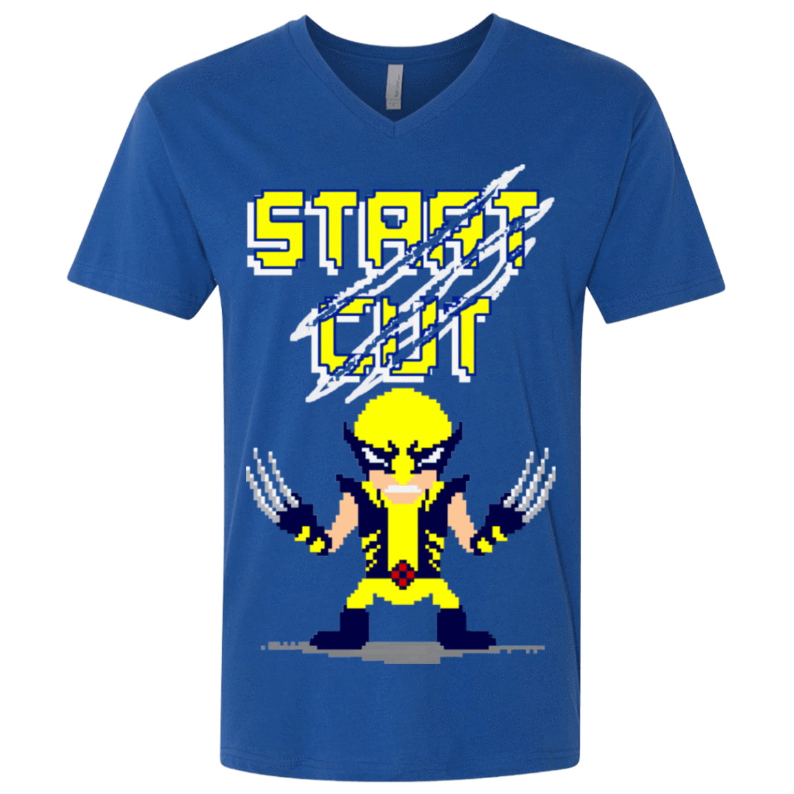 T-Shirts Royal / X-Small Pixel Wolf Men's Premium V-Neck
