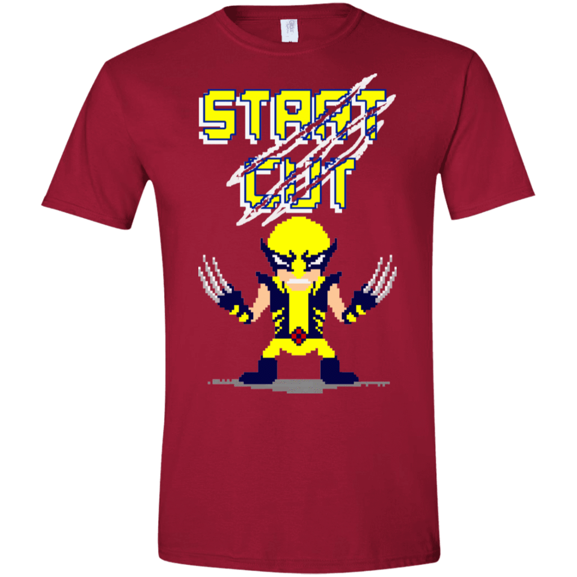 T-Shirts Cardinal Red / S Pixel Wolf Men's Semi-Fitted Softstyle