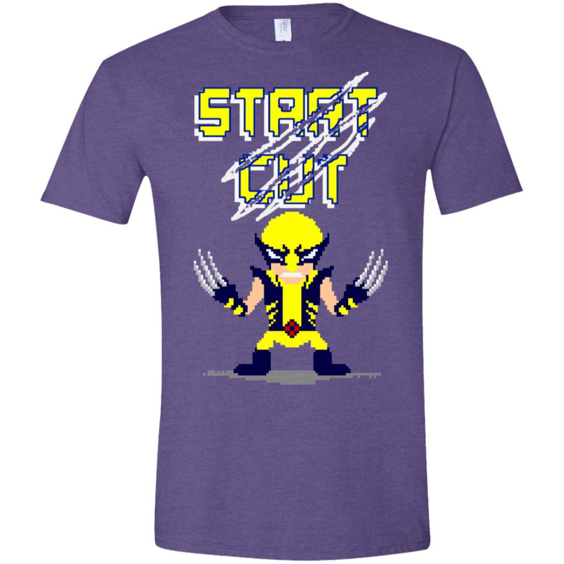 T-Shirts Heather Purple / S Pixel Wolf Men's Semi-Fitted Softstyle