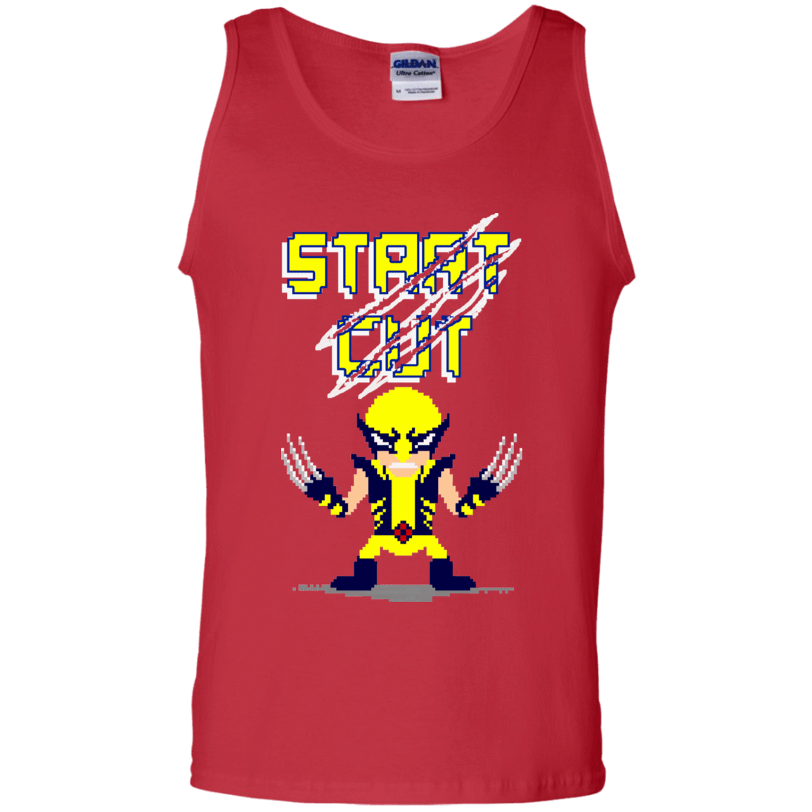 T-Shirts Red / S Pixel Wolf Men's Tank Top