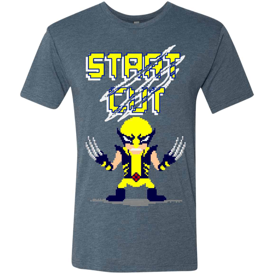 T-Shirts Indigo / S Pixel Wolf Men's Triblend T-Shirt