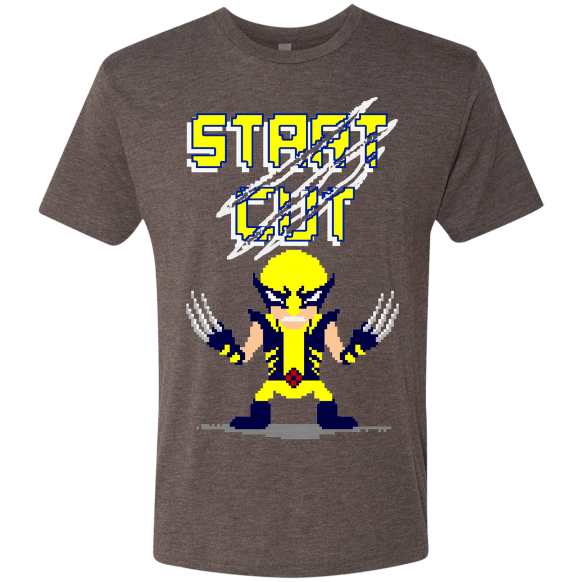 T-Shirts Macchiato / S Pixel Wolf Men's Triblend T-Shirt