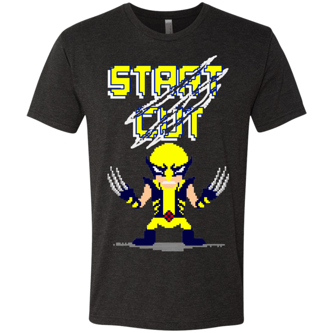 T-Shirts Vintage Black / S Pixel Wolf Men's Triblend T-Shirt