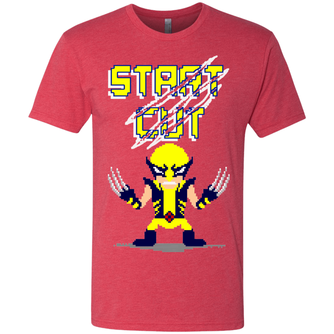 T-Shirts Vintage Red / S Pixel Wolf Men's Triblend T-Shirt