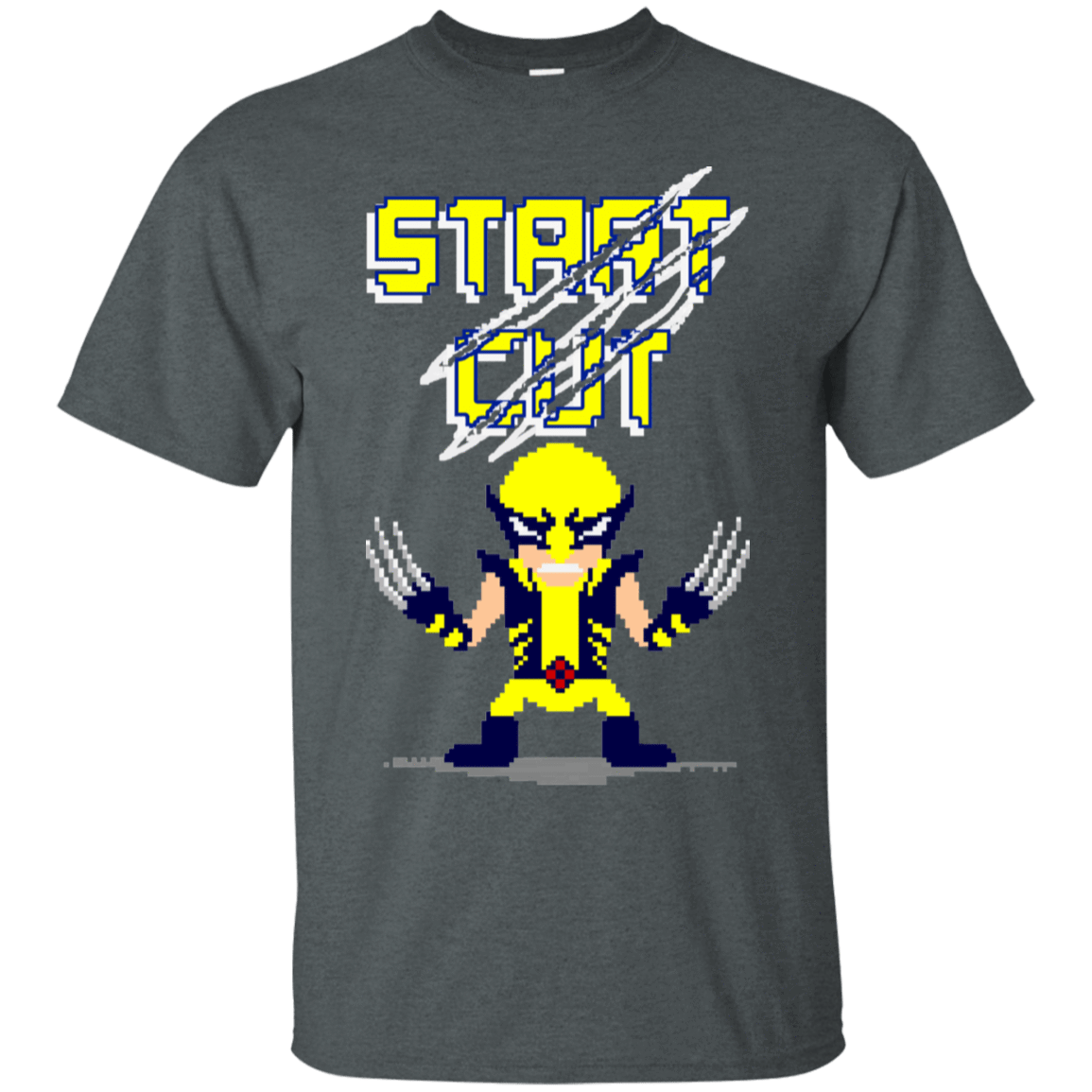 T-Shirts Dark Heather / S Pixel Wolf T-Shirt