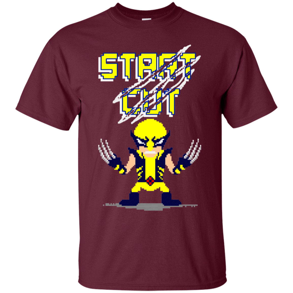 T-Shirts Maroon / S Pixel Wolf T-Shirt