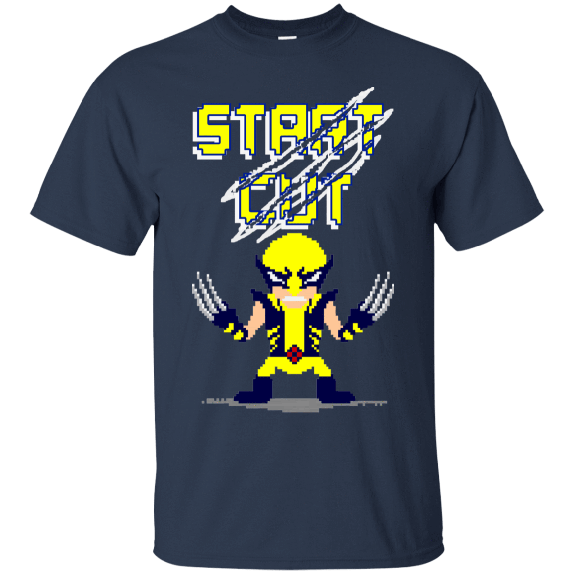 T-Shirts Navy / S Pixel Wolf T-Shirt