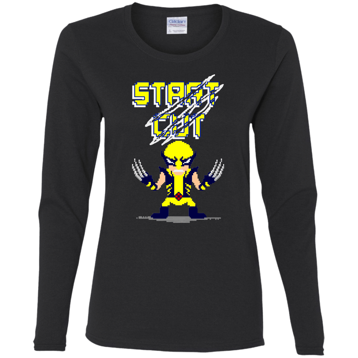 T-Shirts Black / S Pixel Wolf Women's Long Sleeve T-Shirt