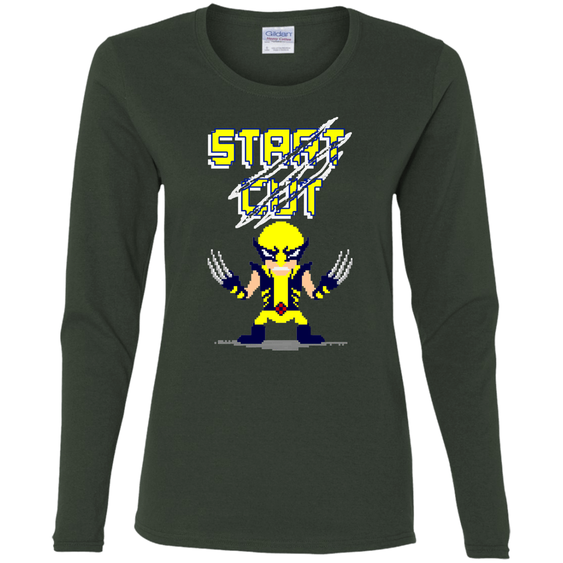 T-Shirts Forest / S Pixel Wolf Women's Long Sleeve T-Shirt