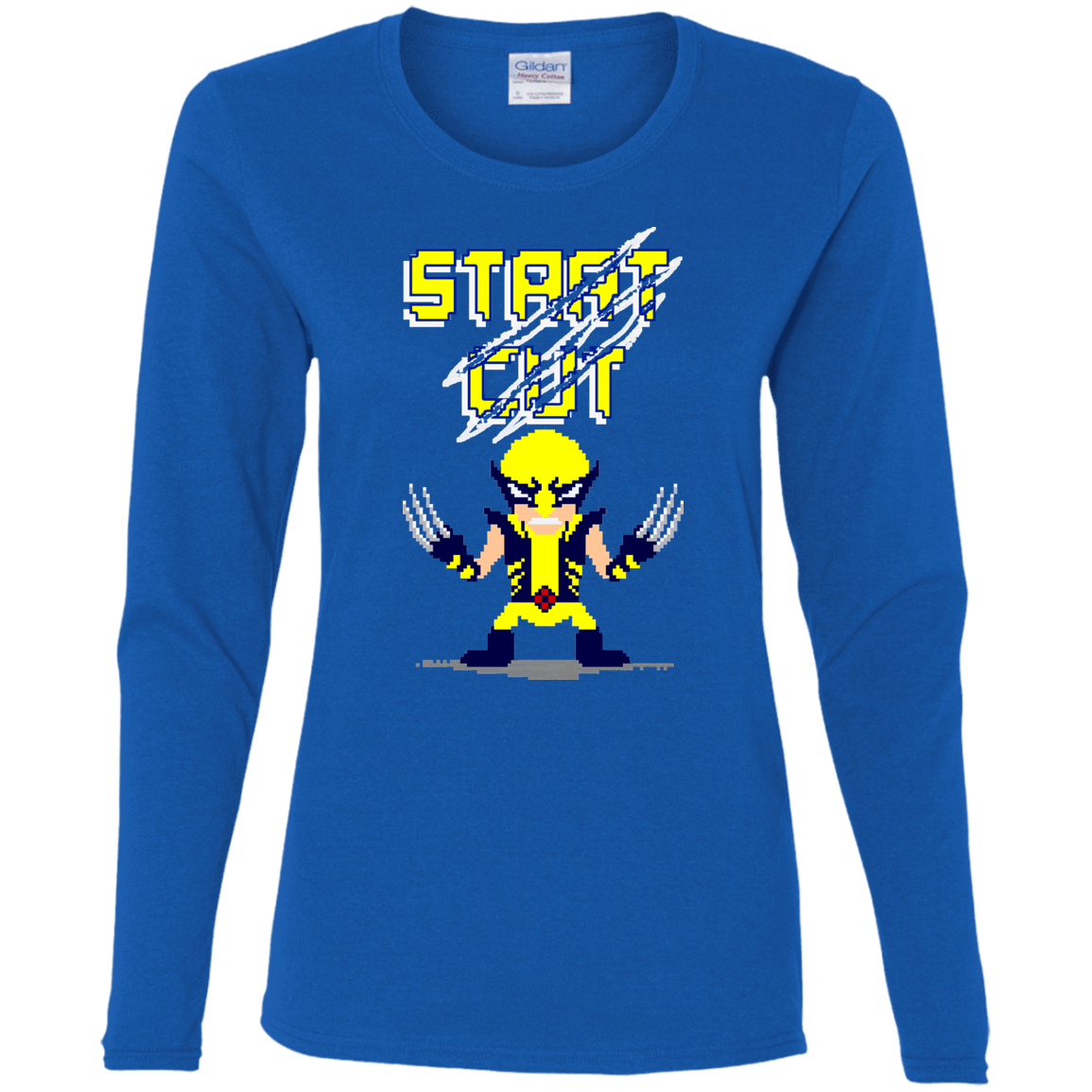 T-Shirts Royal / S Pixel Wolf Women's Long Sleeve T-Shirt