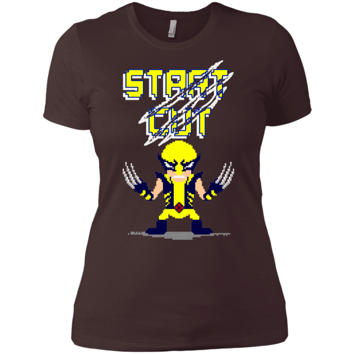 T-Shirts Dark Chocolate / X-Small Pixel Wolf Women's Premium T-Shirt