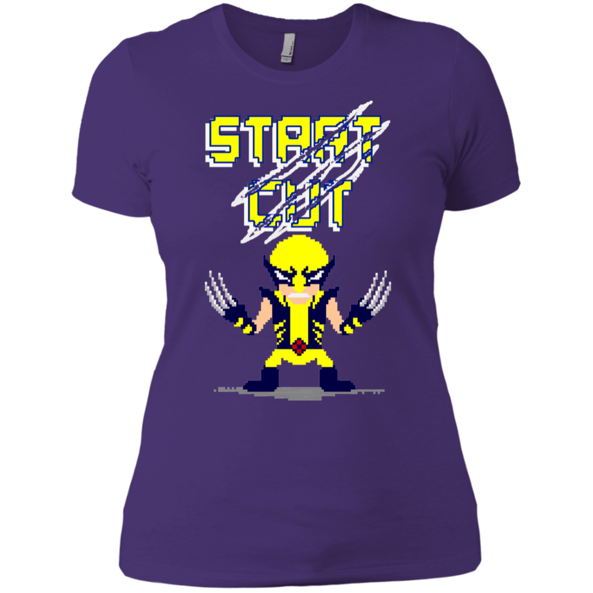 T-Shirts Purple Rush/ / X-Small Pixel Wolf Women's Premium T-Shirt