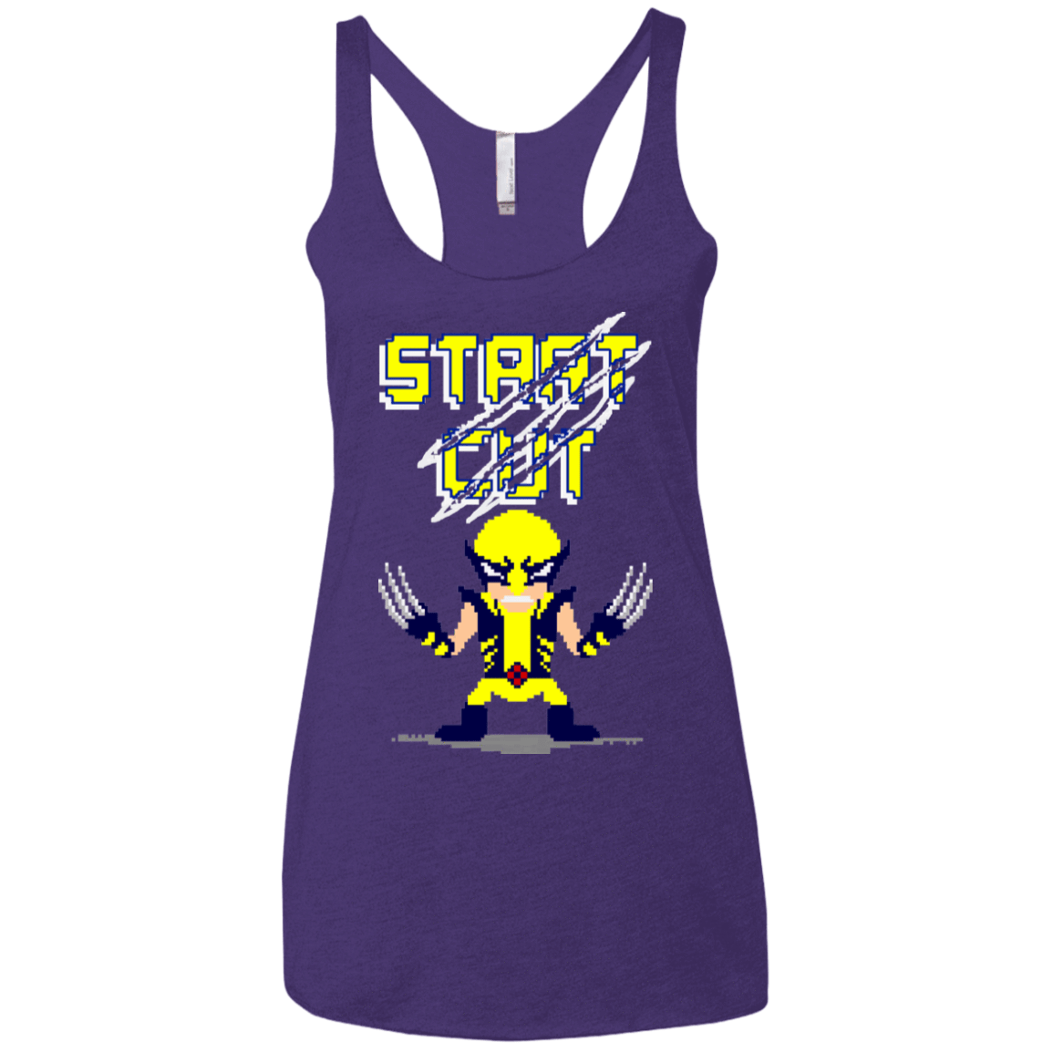 T-Shirts Purple Rush / X-Small Pixel Wolf Women's Triblend Racerback Tank