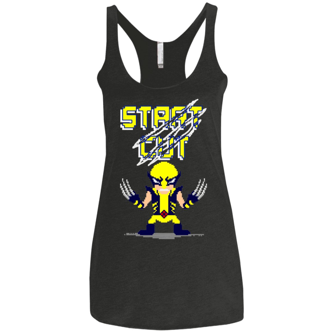 T-Shirts Vintage Black / X-Small Pixel Wolf Women's Triblend Racerback Tank