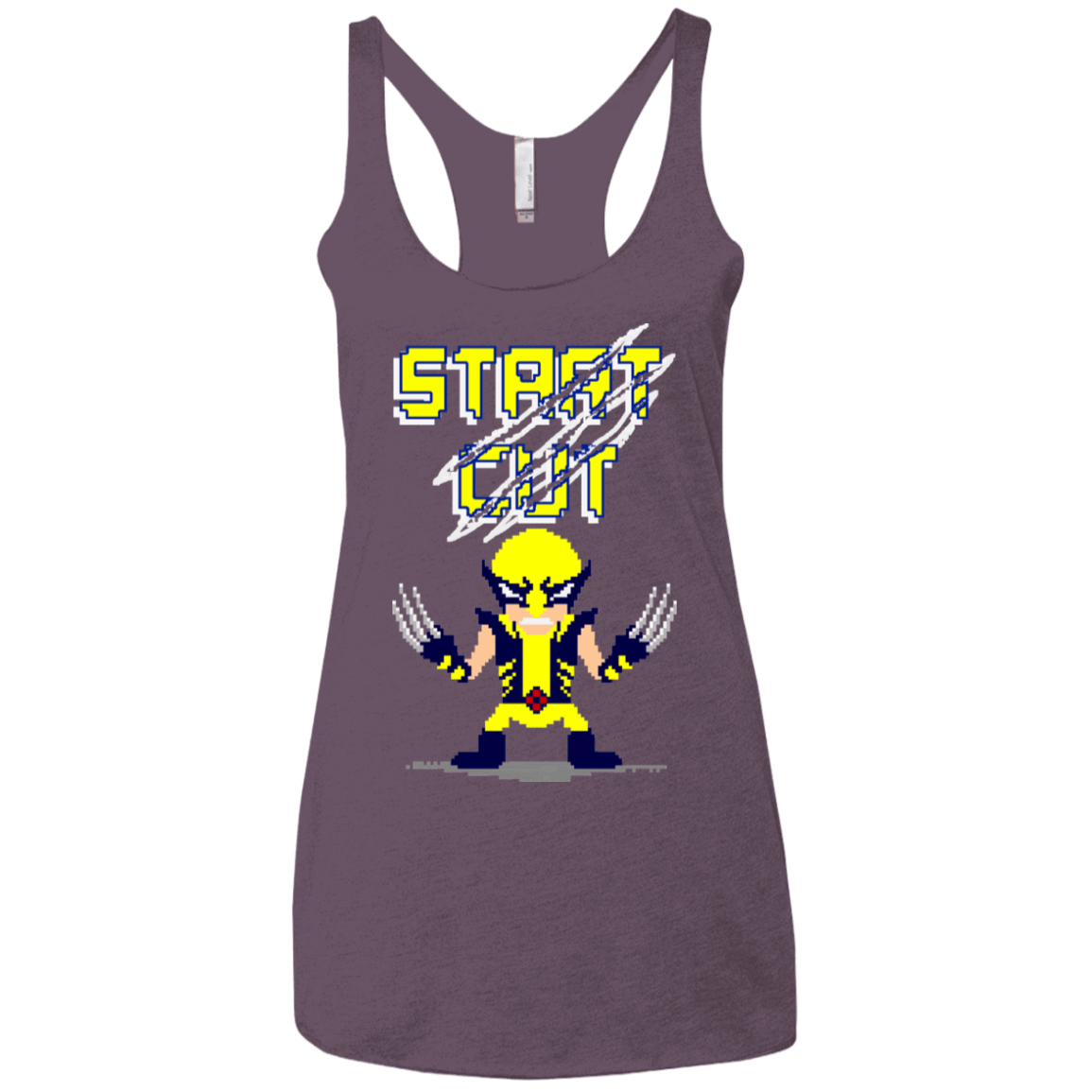 T-Shirts Vintage Purple / X-Small Pixel Wolf Women's Triblend Racerback Tank