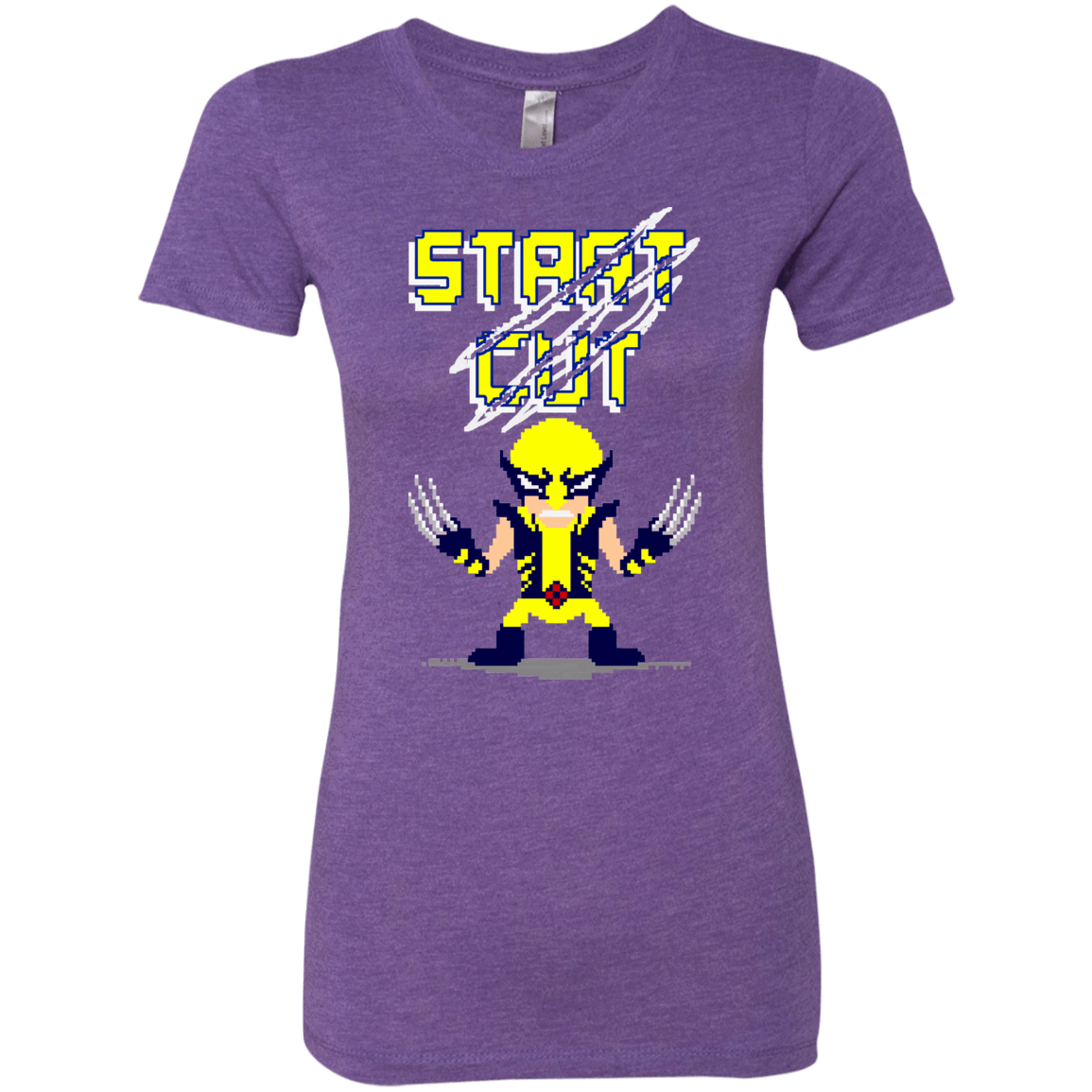 T-Shirts Purple Rush / S Pixel Wolf Women's Triblend T-Shirt