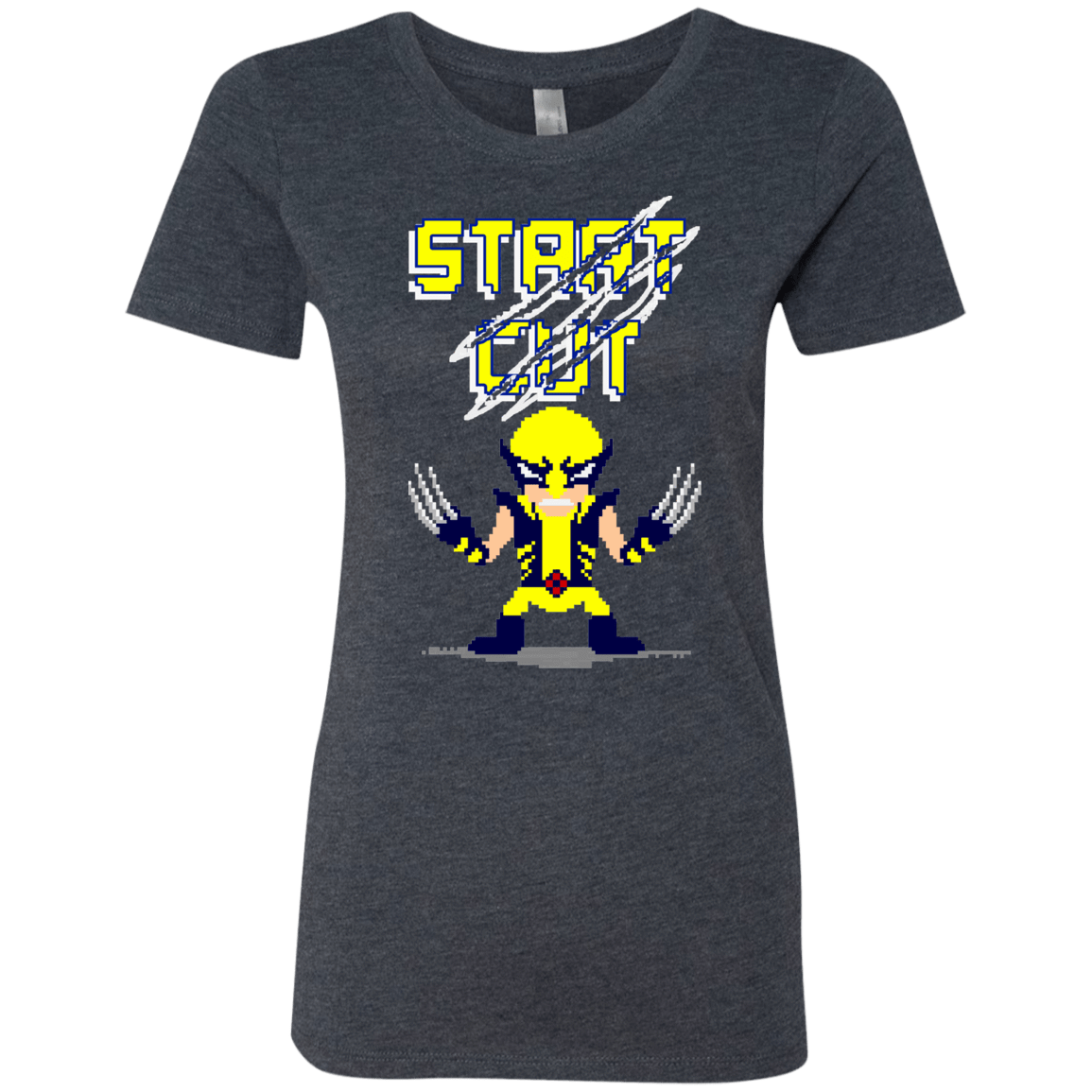 T-Shirts Vintage Navy / S Pixel Wolf Women's Triblend T-Shirt