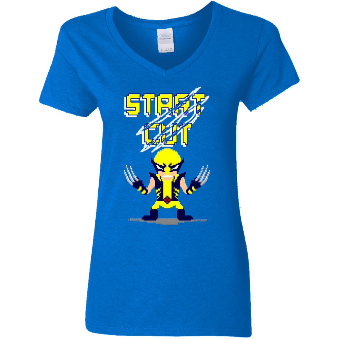 T-Shirts Royal / S Pixel Wolf Women's V-Neck T-Shirt