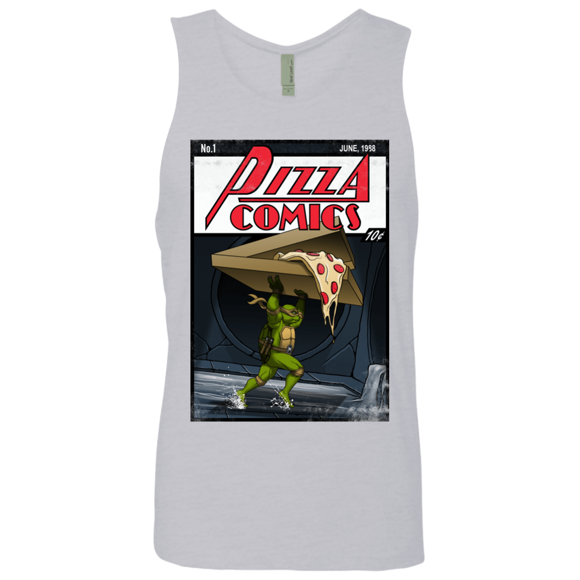 T-Shirts Heather Grey / Small Pizza Comics Men's Premium Tank Top